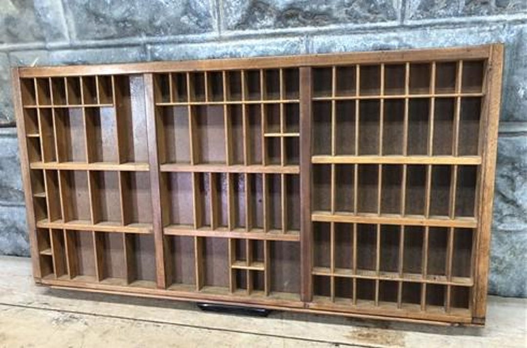 Printer Drawer Wood Block Typeset Tray, Letterpress Thimble Shell ...