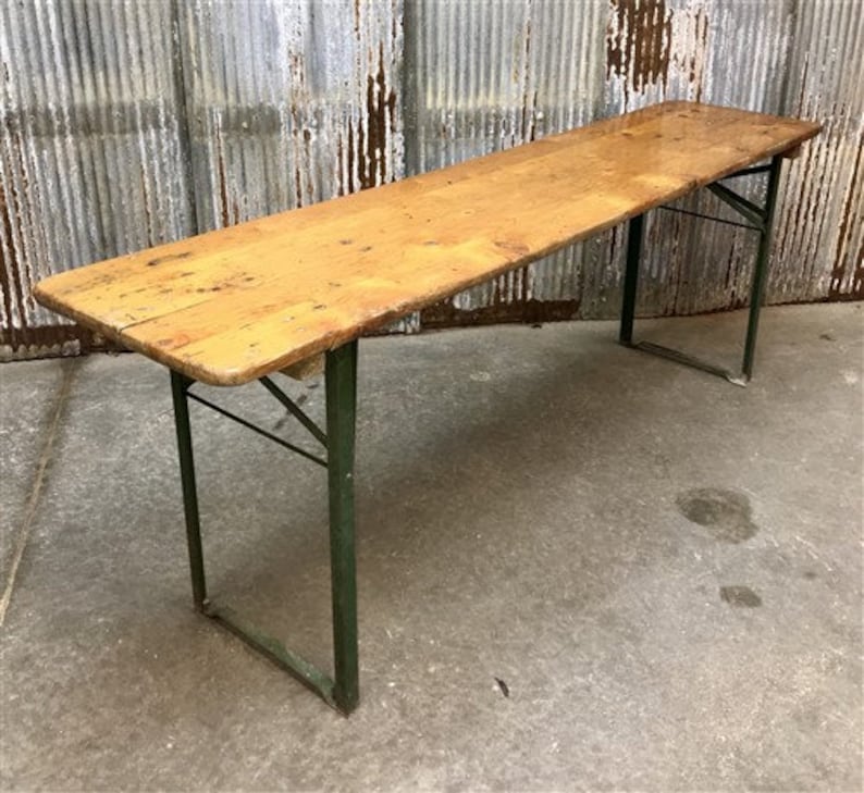 7 Vintage German Beer Garden Table Industrial Reclaimed Etsy