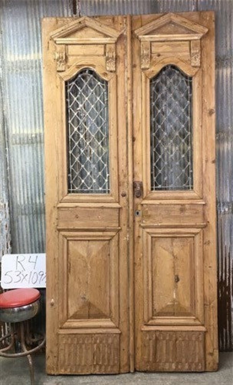 Antique French Double Doors Iron Wood Doors Tall Pair Etsy