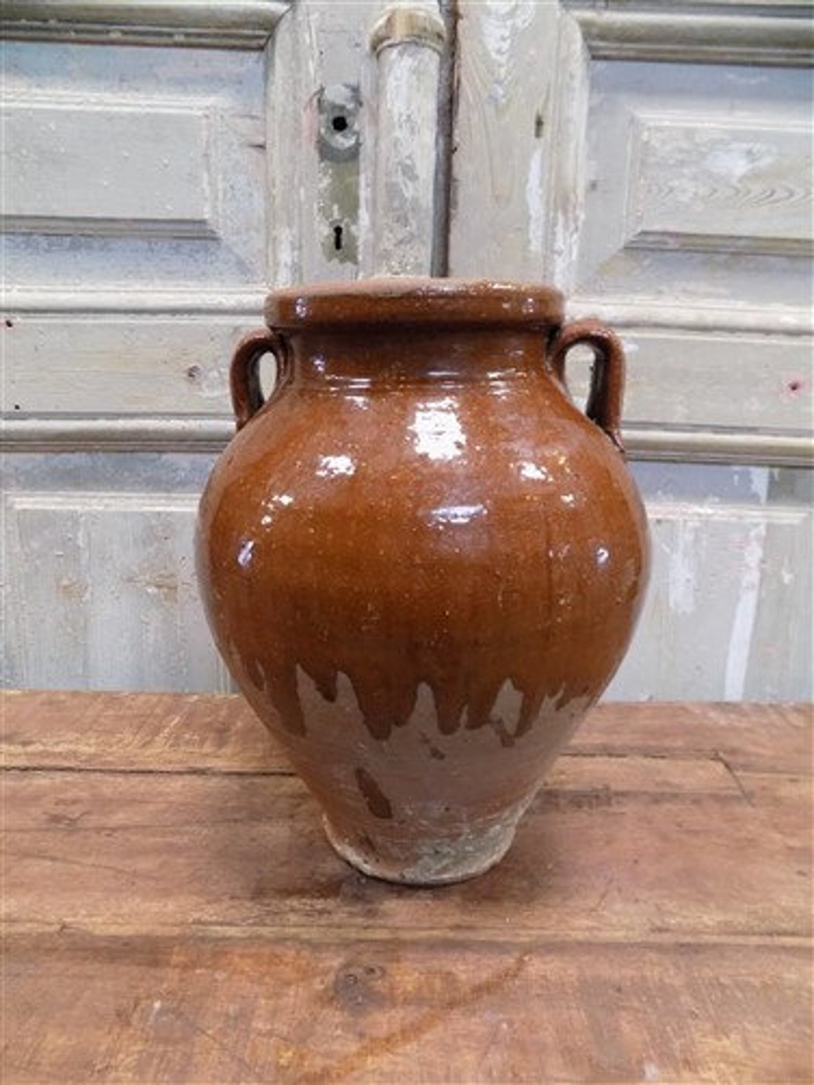 Antique Turkish Olive Jar Pot Vintage Terracotta Planter Etsy