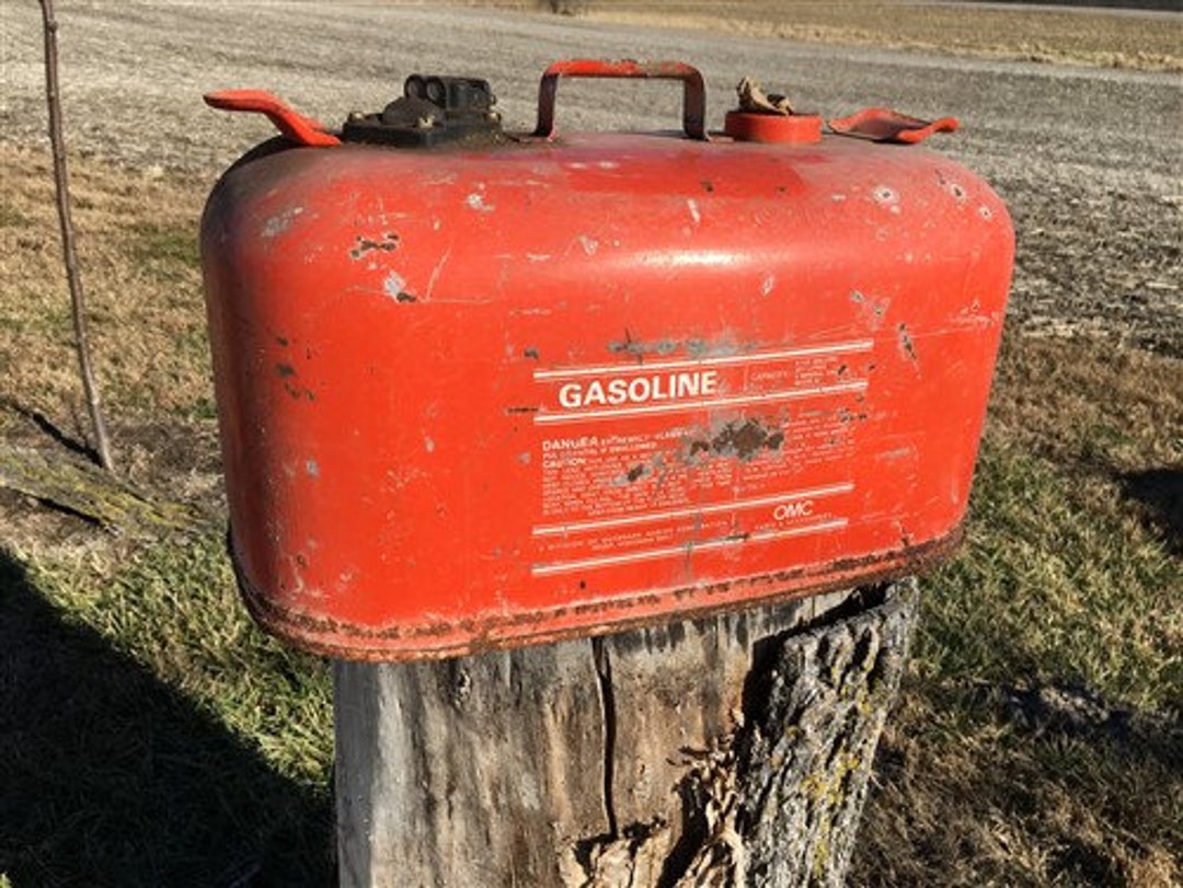 6 Gallon OMC Gasoline Gas Fuel Tank, Vintage Outboard Boat Motor Gas