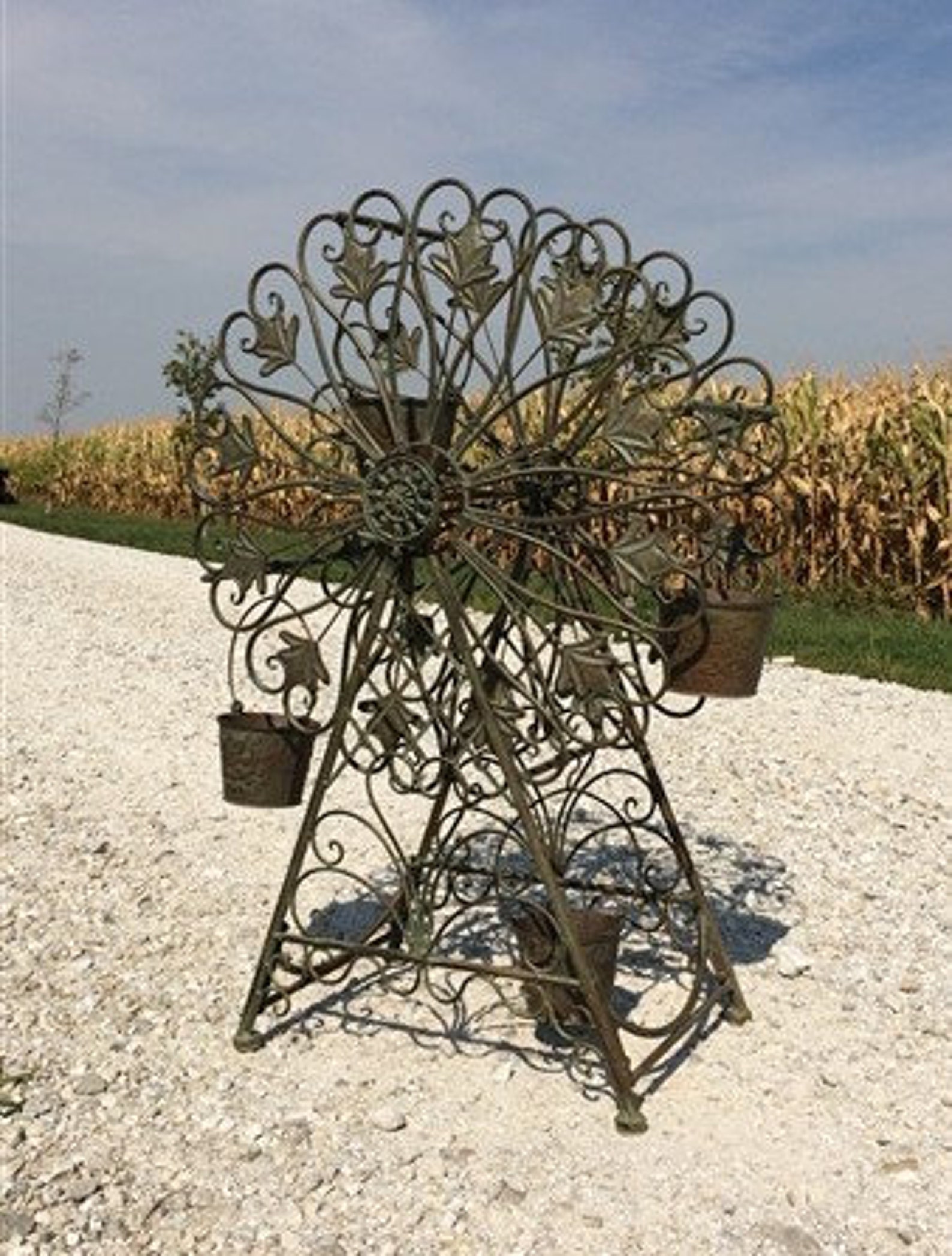 Small Ferris Wheel Flower Pot Planter Rotating Outdoor Etsy