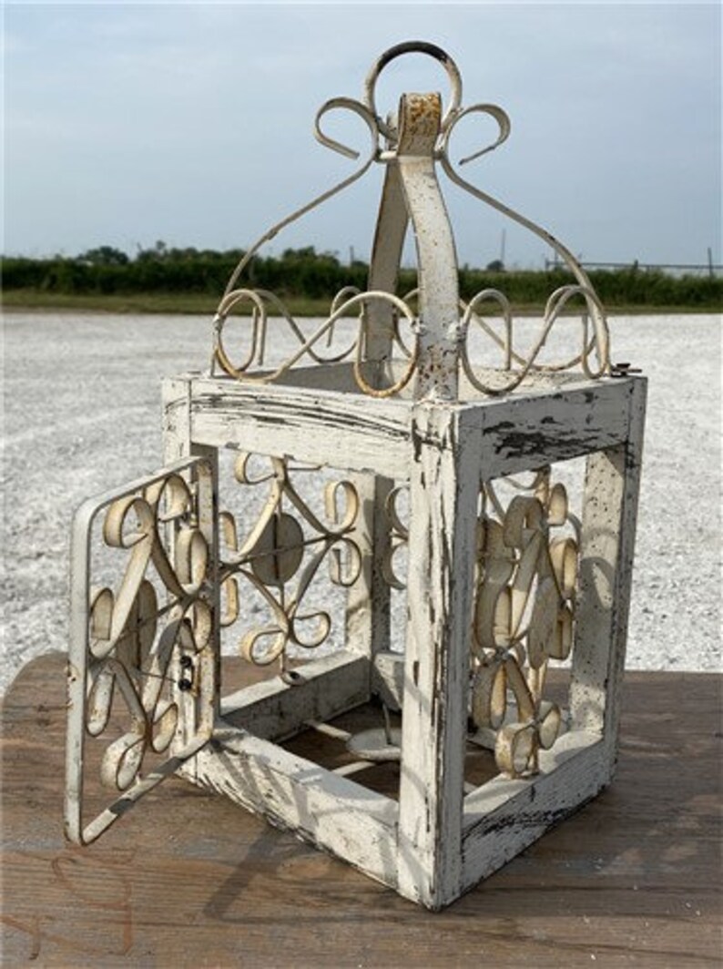 Candle Lantern Frame Decorative Wood Metal French Country Etsy