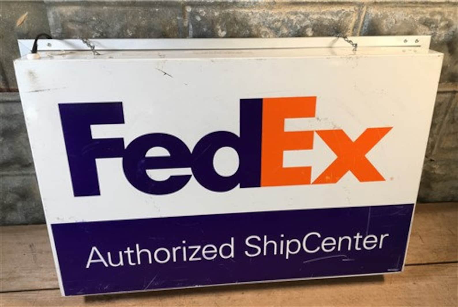 Vintage Fedex Sign Vintage Advertising Sign Fedex Authorized Etsy