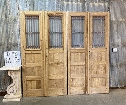 Antique French Double Doors (87x83.5) Iron Wood European Old World