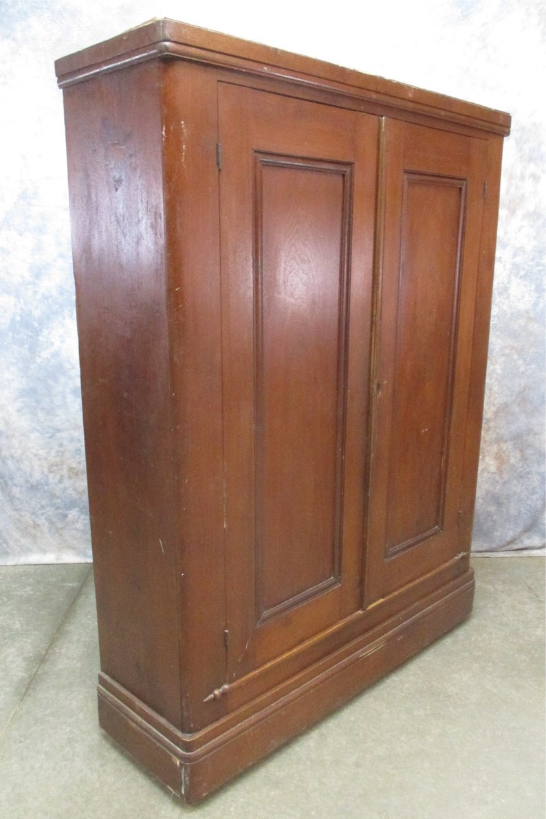 Walnut Armoire Wardrobe Storage Closet Cabinet Bedroom Clothes Image 0