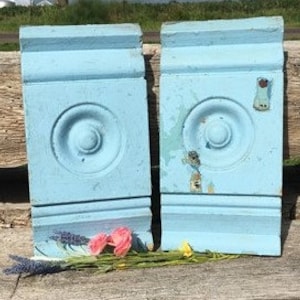 2 Plinth Blocks, Door Trim Molding Architectural Salvage, Antique Wood Trim C30 Door Trim Corner Block, Vintage Wood Molding, Skirting Trim