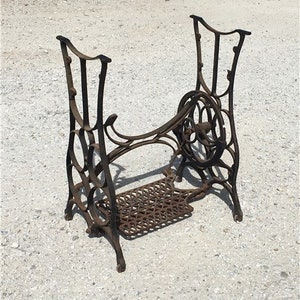 Treadle Sewing Machine, Cast Iron Base, Industrial Age, Singer Steampunk PL, Treadle Base Table Sewing Machine, Table Metal Table Base