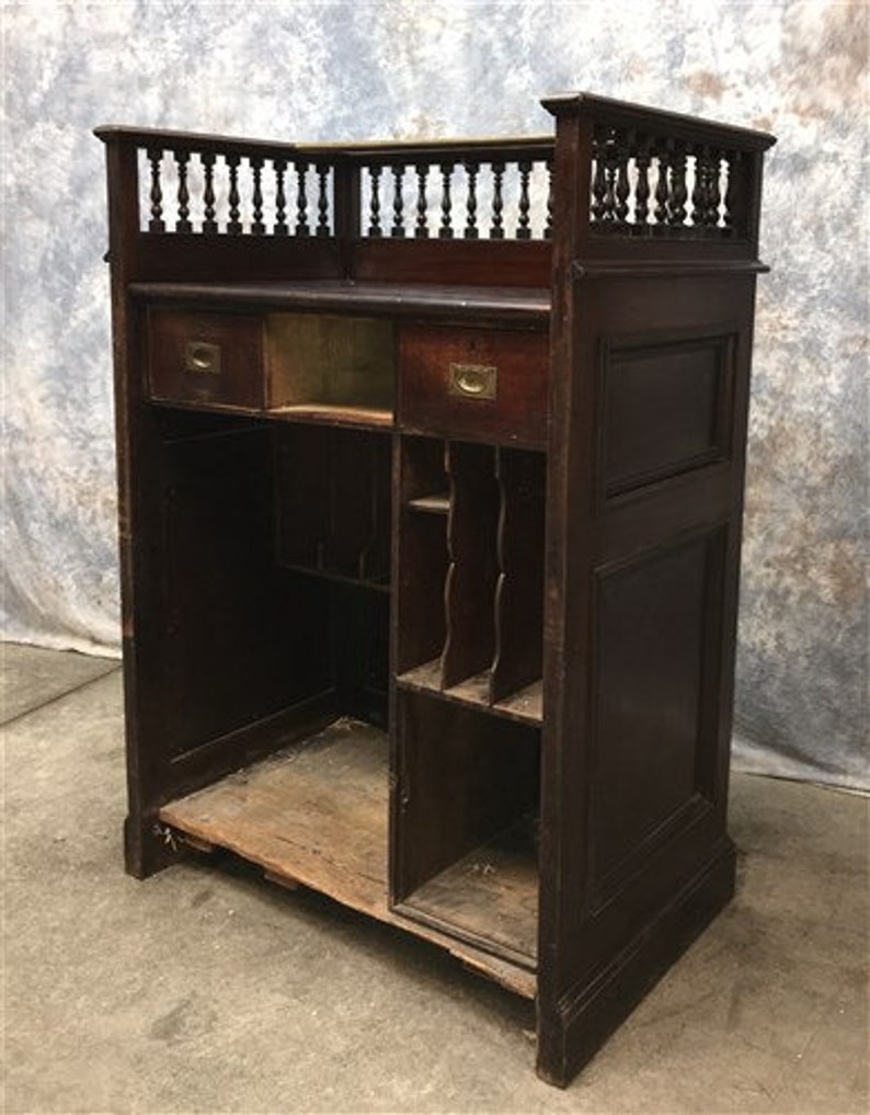 Walnut Clerk S Desk Antique Standing Desk Writing Study Etsy