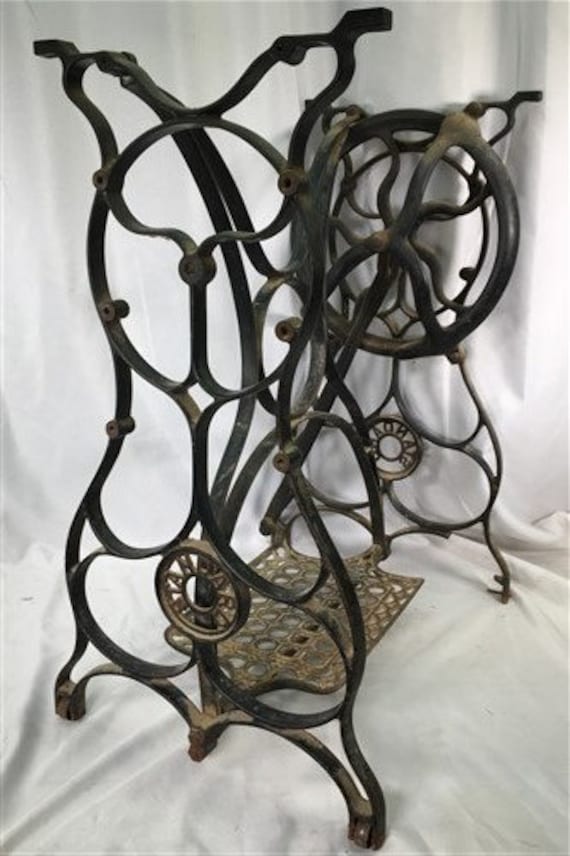 Antique Cast Iron Sewing Machine Stand Black Iron Treadle -  Norway
