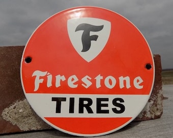 Firestone Reifen Schild, Metall Porzellan Werbung, Tankstelle Service Schild A