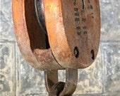 Roller Bushed Wood Cast Iron Pulley, Barn Trolley Block Tackle, Vintage Barn, Ship Pulley, Barn Pulley, Block Tackle Pulley, Vintage Barn,