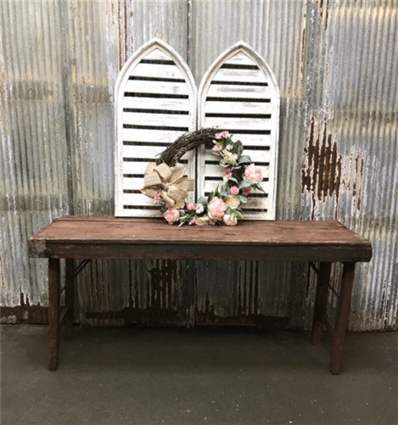 Vintage Reclaimed Wood Folding Table Industrial Dining Portable B Rustic Farm Wedding Kitchen