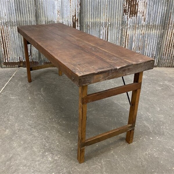 Rustic Folding Table, Vintage Dining Room Table, Kitchen Island, Sofa Table, B67, Rustic Farmhouse Table, Harvest Kitchen Table