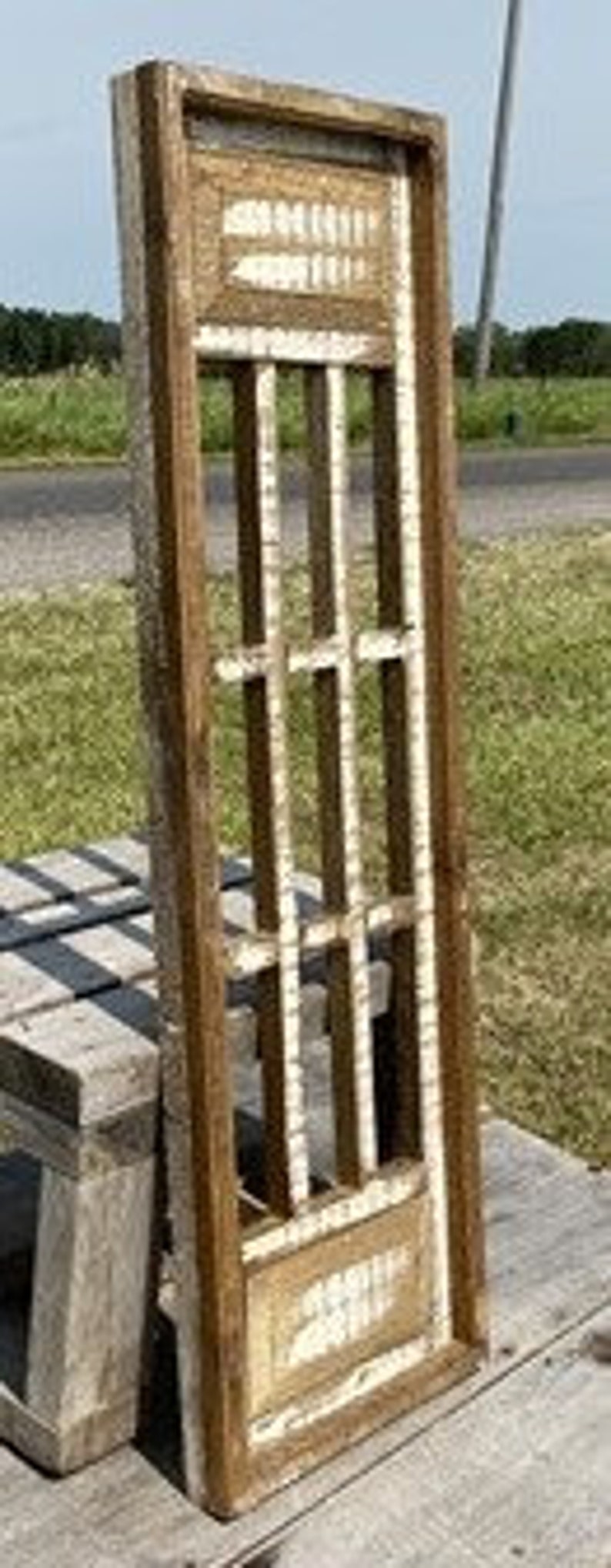 Brown Double Panel Rectangular Wood Window Wooden Decorative | Etsy