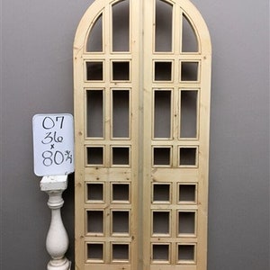 Arched French Double Doors (36x80.75) 14 Pane Glass Doors European Styled O7