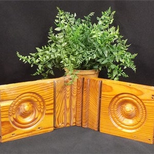 2 Plinth Blocks, Door Trim Molding, Architectural Salvage, Wood Bullseye C41, Door Trim Corner Block, Vintage Wood Molding, Skirting Trim