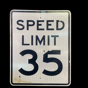 Speed Limit 35 Vintage Sign, 30x24 Vintage Metal Road Sign, D Vintage Reflective Road Sign, Vintage Street Sign