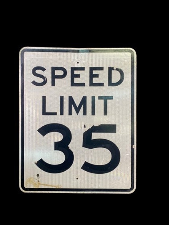 Speed Limit 35 Vintage Sign, 30x24 Vintage Metal Road Sign, D - Etsy