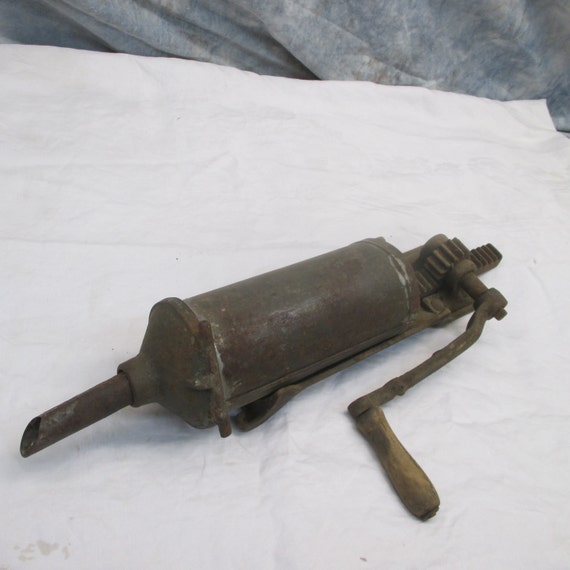 Hand Crank Metal Sausage Stuffer Filler Lard Meat Press Etsy