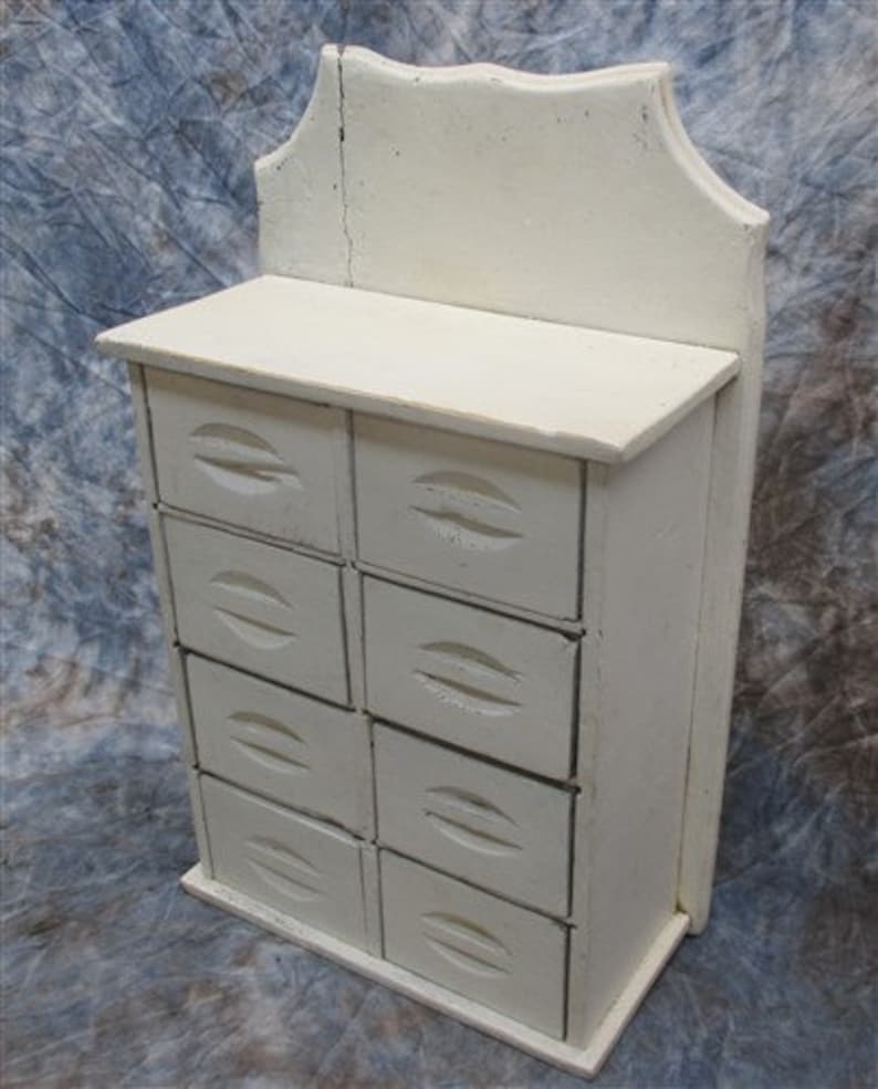 8 Drawer Cubby Hole Cabinet Wall Mount Spice Rack Cabinet Etsy