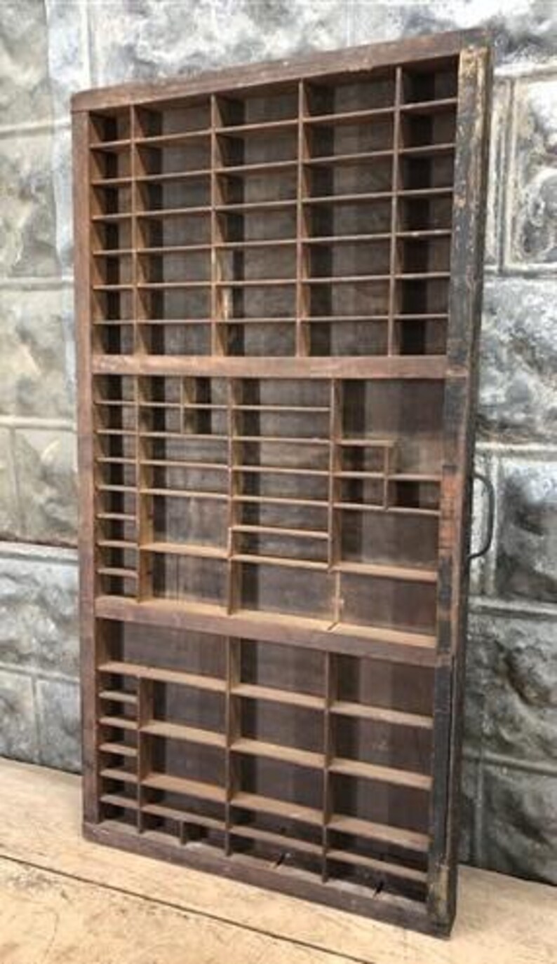 Printer Drawer Wood Block Typeset Tray, Letterpress Thimble Shell ...