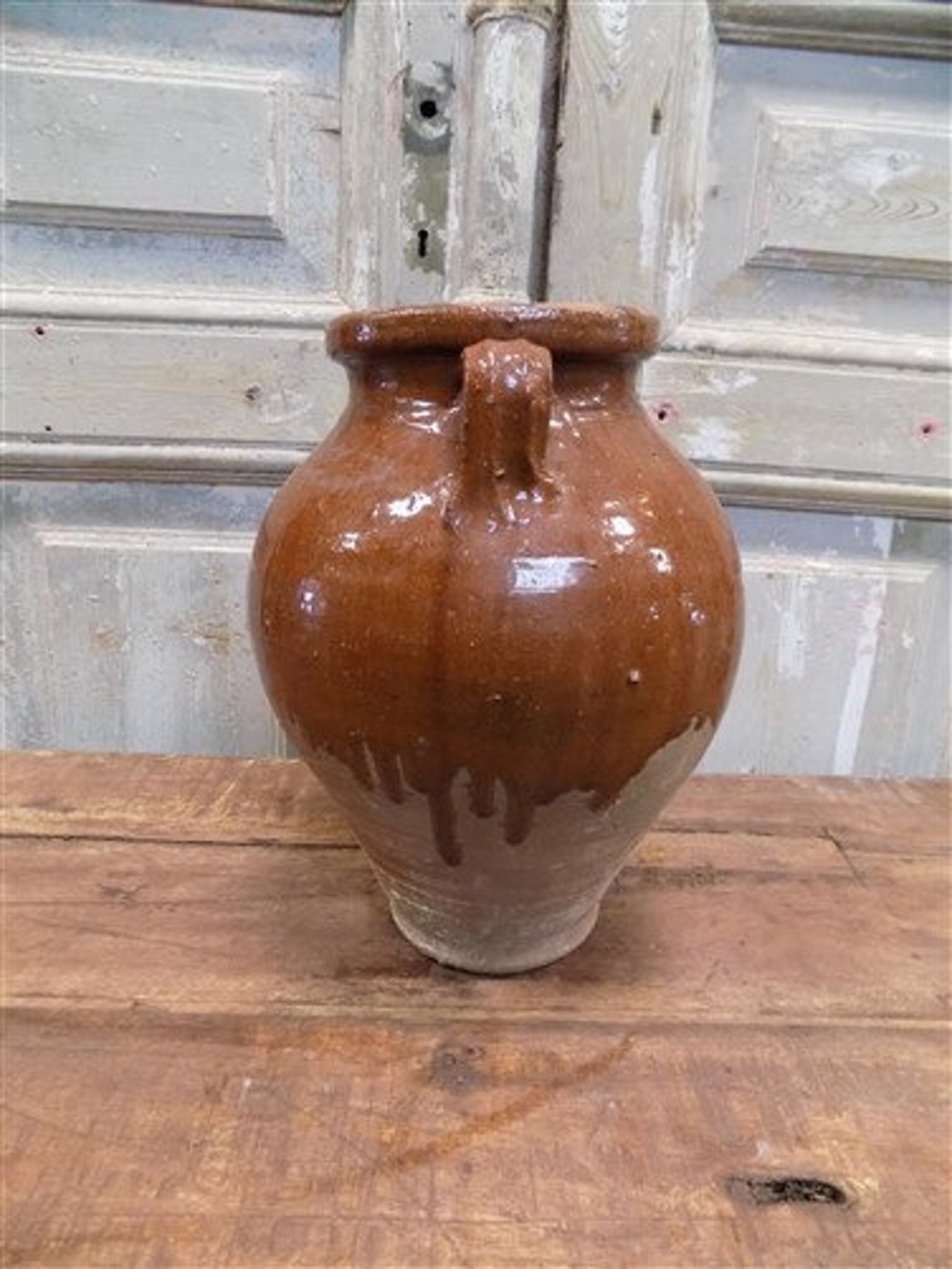 Antique Turkish Olive Jar Pot Vintage Terracotta Planter Etsy
