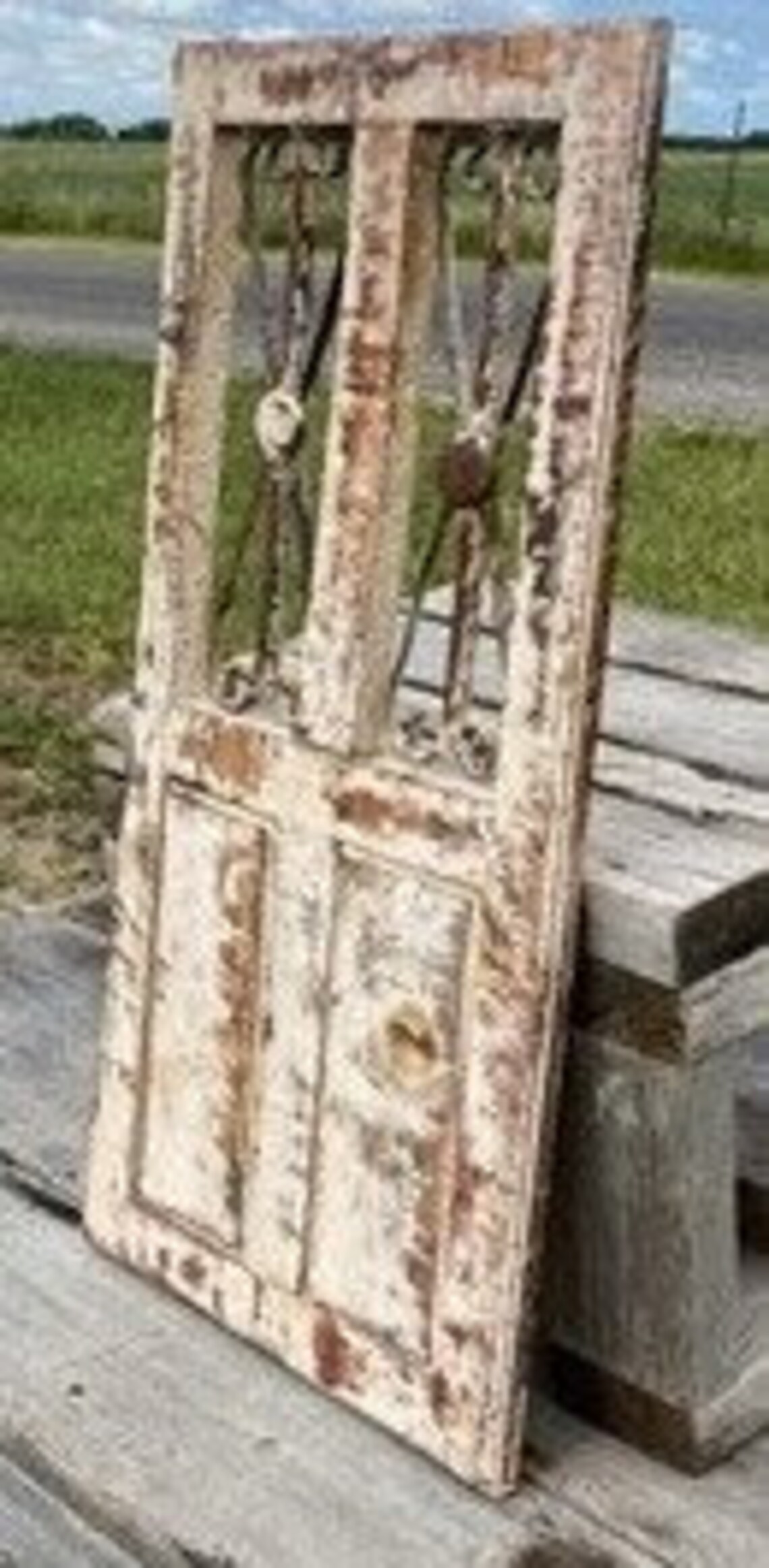 White Rectangular Metal Wood Window Distressed Architectural | Etsy