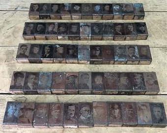 55 Kupfer Letterpress Platten, Druckstöcke, WWI Soldat, Sailor Army Navy F