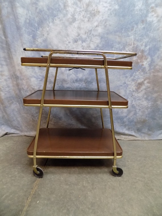 Cosco Cart Retro Rolling Kitchen Stand Bar Table 1960s Mid Century Vintage Utility Metal Trolley