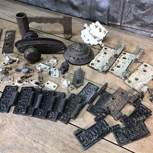 Eastlake Cast Iron Hardware, Architectural Salvage, Reclaimed Hinges Doorknob Antique Eastlake, Reclaimed Hardware, Architectural Salvage