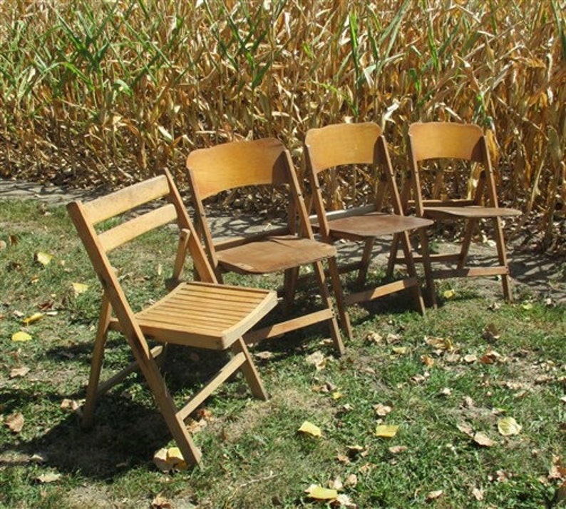 Wood Folding Chairs Slatted Chairs Set of 4 Wood Folding Chairs Church Funeral Wedding Concert Patio Picnic a32 Theater Chairs