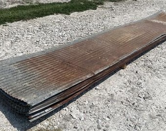 19 Sheets Barn Tin, Corrugated Metal Reclaimed Salvage, 12' Long 456 sq ft A86