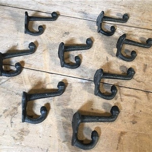 8 Cast Iron Acorn Coat Hooks, Rustic Hardware, Hallway Closet Bathroom DecorWall Mount Farmhouse Hardware, Rustic Acorn Hooks