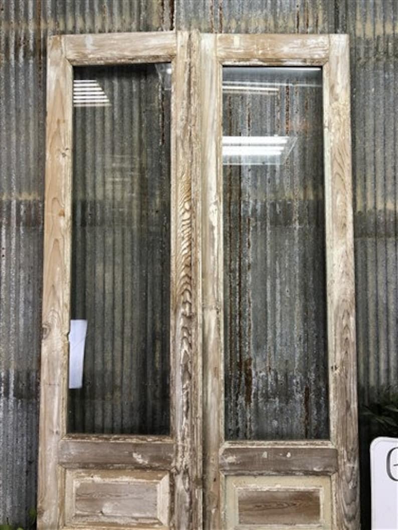 Antique French Double Doors 39x97.75 1 Pane Glass European Etsy