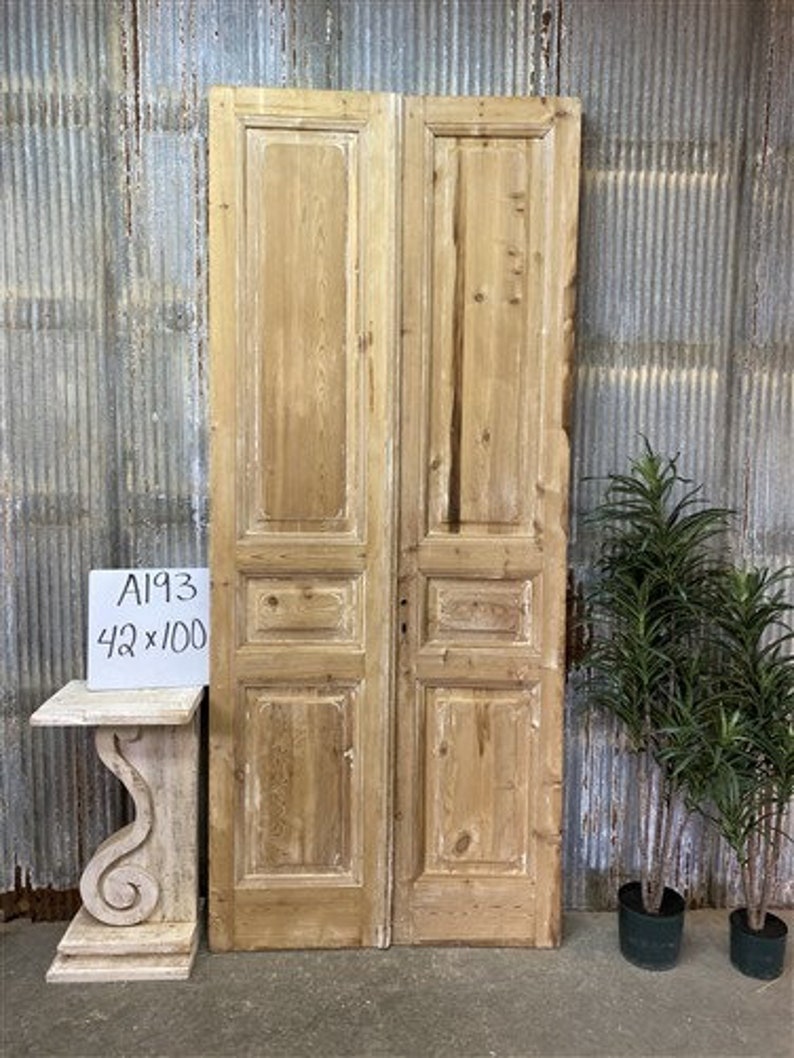 Antique French Double Doors 42x100 Raised Panel Doors Etsy