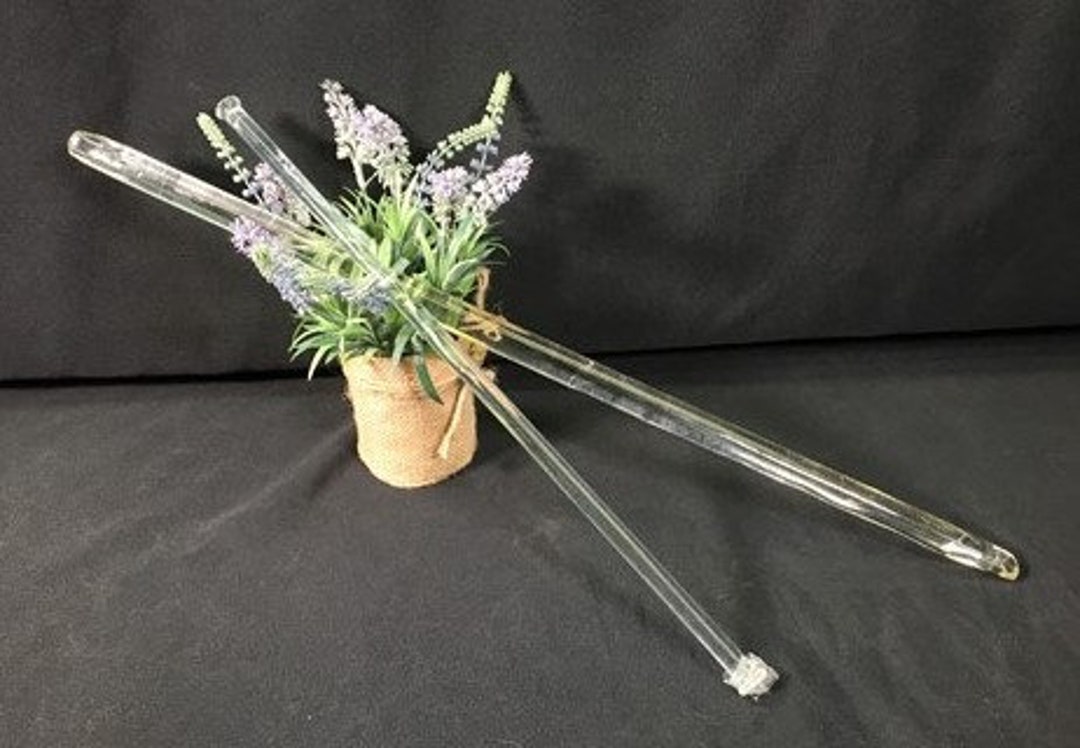 2 Clear Glass Towel Bar Rack Rods, Vintage Kitchen Bath Glass Towel ...