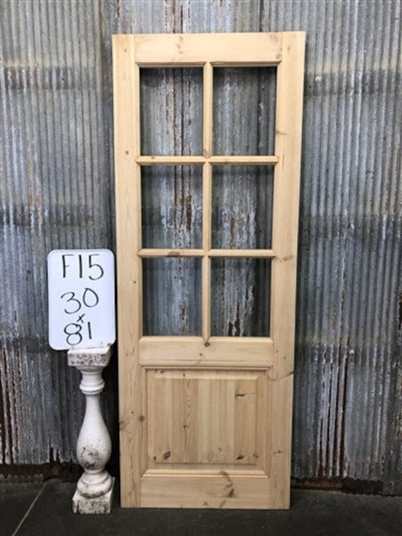 French Single Door (30x81) 6 Pane Glass European Styled Door