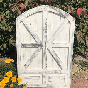 English Barn Door, White Wood Architectural Frame, Farmhouse Decor, Rustic Decor Distressed Farmhouse Hanging Wall Decor, Country Decor
