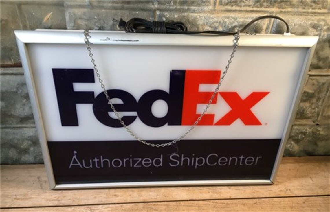 Vintage Fedex Sign Vintage Advertising Sign Fedex Authorized Etsy