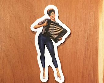 3" Accordion lady player sticker