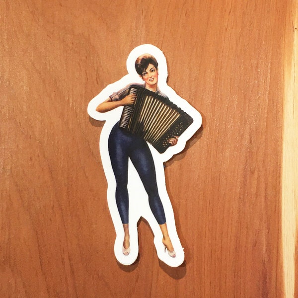 3" Accordion lady player sticker