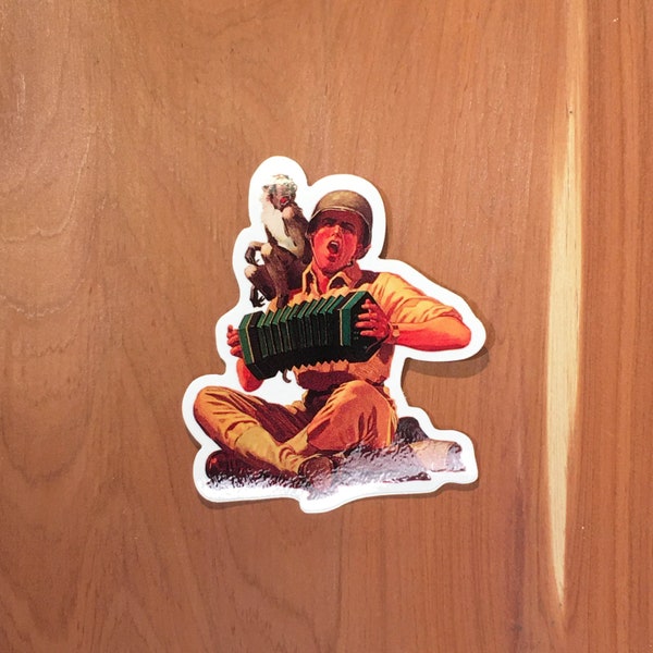 3" Accordion player sticker