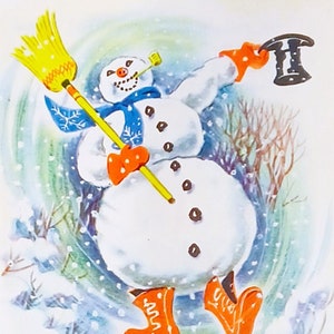 1951 Frosty the Snowman Matted Vintage 8x10 Print Christmas Corinne Malvern