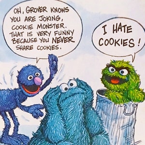 1977 Cookie Monster vintage emmêlé Sesame Street impression 8 x 10 Grove Oscar