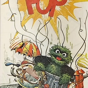 1978 Oscar the Grouch Matted Vintage Sesame Street 8x10 Print