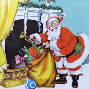 1949 Santa Claus Night Before Christmas Matted Vintage 8x10 Print Corinne Malvern