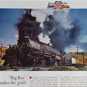 1944 Union Pacific Railroad Vintage 11x14 Print