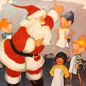 1947 Fuzzy Santa Claus Matted Vintage 11x14 Print