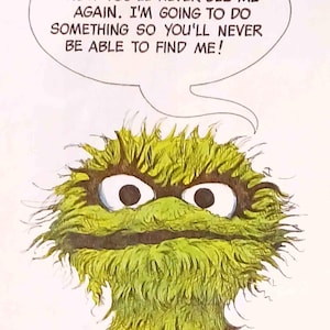 1978 Oscar the Grouch Matted Vintage Sesame Street 8x10 Print
